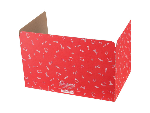 Large Privacy Shields Set of 12, Red, Matte Finish Distraction-Free Learning, Desk Divider Boards for Students, Testing Folders, Cardboard Panels,...