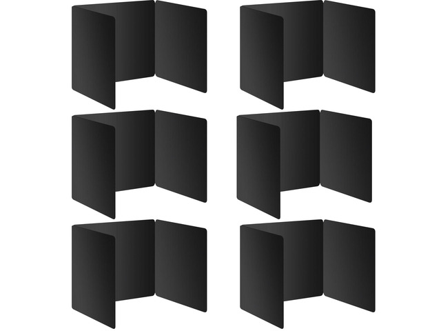 6 Pack Black Desk Dividers for Students, Privacy Shields Folder for Students, Durable & Waterproof Plastic Study Board, Classroom Teacher Supplies...
