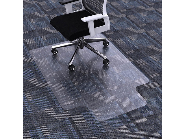 Office Chair Mat for Carpet - 30' x 48' Computer Desk Chair Mats for Carpeted Floors, Easy Glide Rolling Plastic Floor Mat, ChairMats (with Lip)