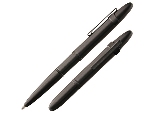 Space Pen Matte Black Pressurized Ballpoint Bullet Pen Compact Size, Writes Upside Down and in Extreme Temperatures, Black Ink, Medium Point,...