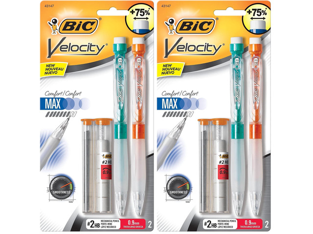 Velocity Max Mechanical Pencil, Thick Point (0.9mm), 2-Count (Pack of 2)