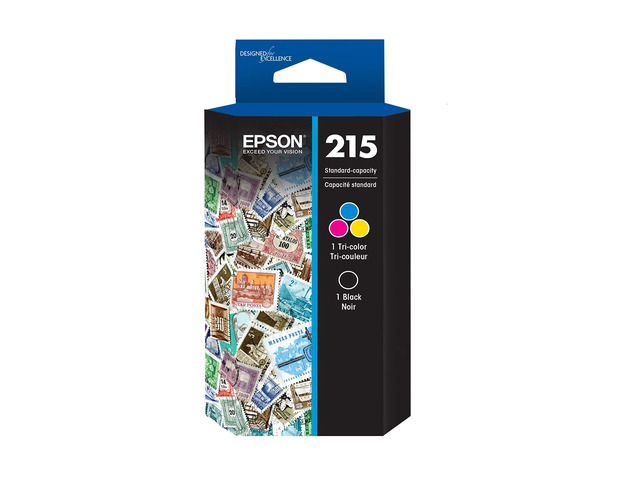 215 Genuine Ink Cartridge Black and Color Combo Pack T215120-BCS Works With WorkForce WF-100 WF-110 EC-C110