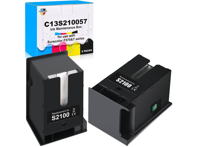 F570 Maintenance Box (C13S210057/SC13MB/S2100) Replacement for Surecolor SC-F570 Pro / T3170 T3170M T3170X T5170 T5170M T2170 Printers - 2 Packs