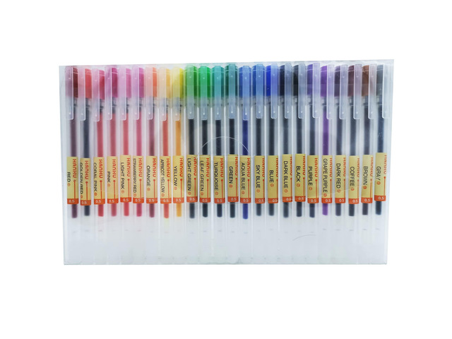 Premium Gel Ink Ball Point Pen, [0.5mm] Fine Point 24 Color Pens, Smooth Writing Gel Pen for Office School Stationery Supply
