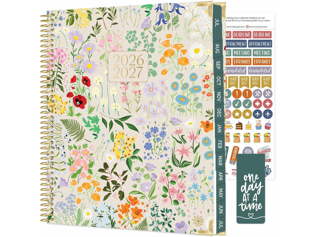 HARDCOVER Planner 2026-2027 (8.5' x 11') Academic Year (July 2026 - July 2027) - 13 Months Task Goal Planner for Women - Monthly & Weekly Agenda...