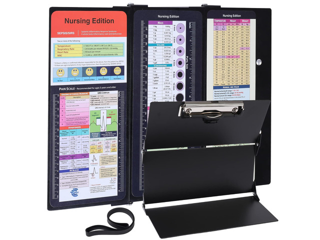 Nursing Clipboard Foldable Pocket Size-Nursing Edition Cheat Sheets Aluminum 3 Layers Foldable Clipboard Nursing Nurse Clipboard Foldable fits in...