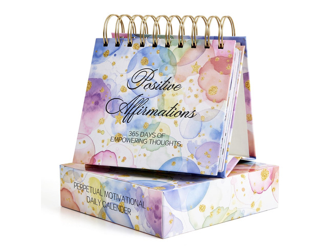Bright Every Day Daily Flip Calendar with Inspirational Quotes - Motivational Perpetual Calendar Desk Office Home Decor for Women, Gifts Desk Accessor
