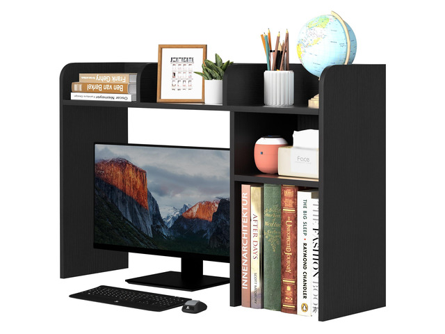 Desktop Bookshelf, Countertop Storage Hutch with 5 Shelves for Computer Desk, Desk Organizer for Home Office Dorm, Dressing Tabletop, Bar...