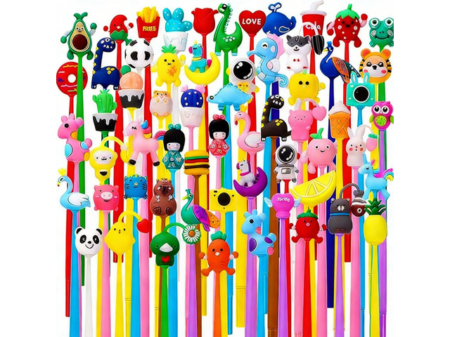 60 PCS Fun Pens for Kids, Cute Pen Prizes for Kids Stress Relief Classroom Prizes Gifts 8th Grade Graduation Gifts for Students Birthday Party...