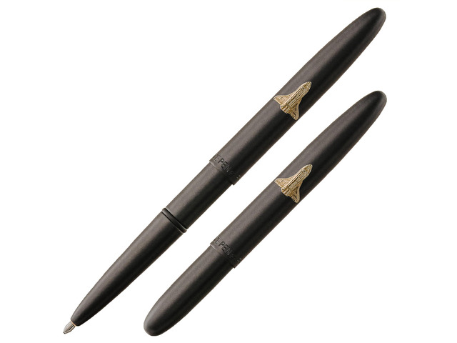 Space Pen Matte Black Shuttle Emblem Pressurized Ballpoint Bullet Compact Size, Writes Upside Down and in Extreme Temperatures, Smooth Black Ink,...