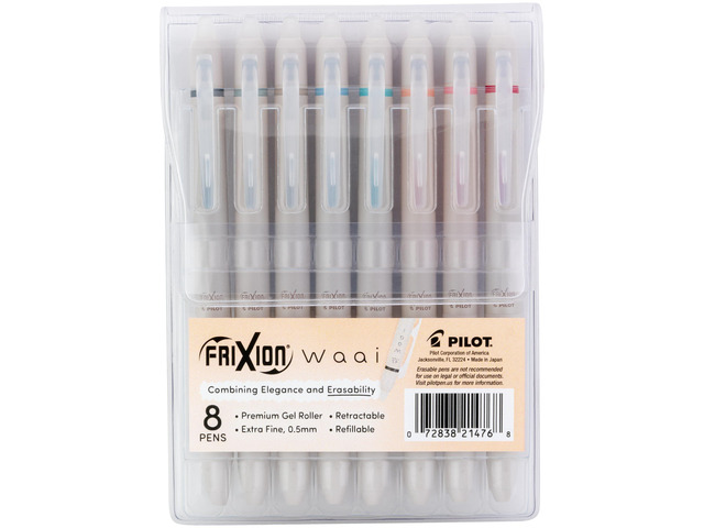 FriXion Waai Erasable Gel Pens, 8-Pack Pouch, Assorted Colors