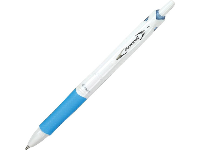 Acroball PureWhite Ball Point Pens with Blue, Black Ink, 12-Pack
