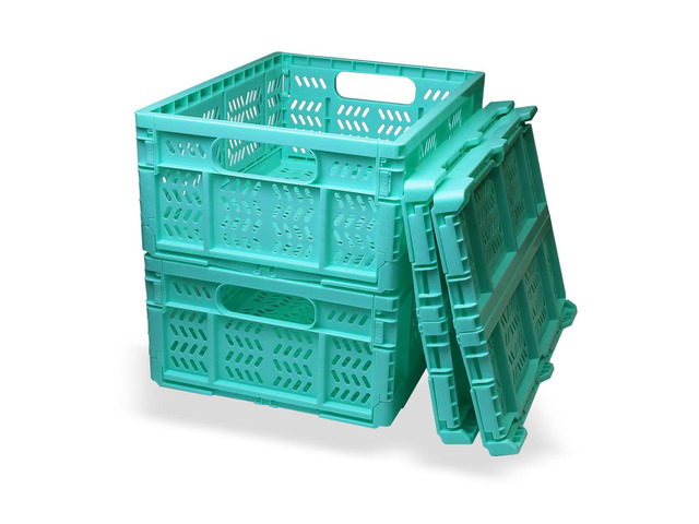 20L Folding Crates, 4Pack Plastic Storage Bins Organizer for Home and Office,Plastic Folding baskets,Collapsible Crates for Chrismas Gifts, Toys...