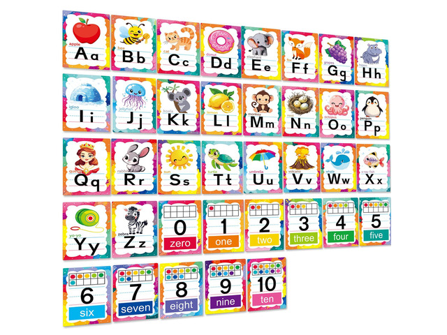 Alphabet Letters for Wall - ABC Alphabet Poster Classroom Wall Alphabet Alphabet Wall Chart Kindergarten Elementary Classroom Wall Decor Daycare...