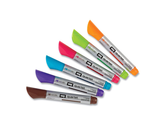 Glass Board Dry Erase Markers, Premium, Bullet Tip, Assorted Colors, 6 Pack (79556)