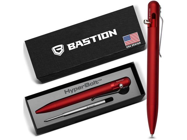 Bolt Action Pen, Aluminum Red, Premium Metal Writing Pen, EDC Executive Gift for Professionals, Durable Pocket Pen, Aircraft-grade anodized finish,...