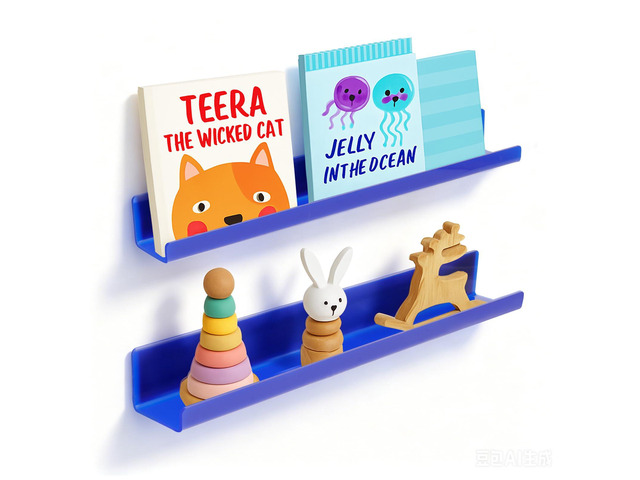 2 Pack Magnetic Book Shelf - Acrylic Reusable Display Panel for Whiteboards, Classrooms & Home, Adhesive-Free Storage with 11lb Capacity (Blue)