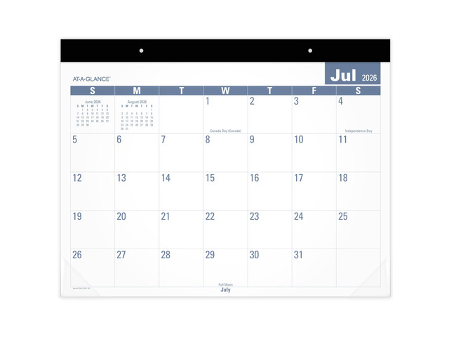 Desk Calendar 2026-2027 Planning Pad, Academic 12-Month July-June, Monthly, 21-3/4' x 17' Standard, Easy-to-Read, Unruled Daily Blocks (SKLPAY32)