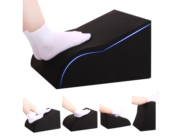 Foot Rest for Under Desk at Work, Ergonomic Under Desk Footrest with Washable Cover for Office, Home & Gaming Leg Elevation Pillow Black