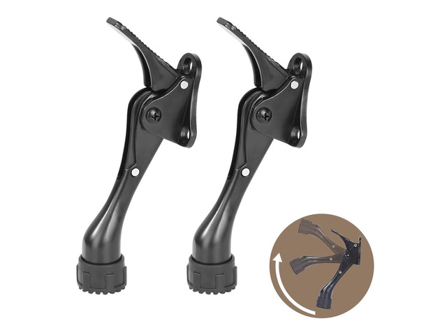 Kickdown Door Stopper 4 Inches - 2 Packs One Touch Adjustable Height Door Stop for The Bottom of Door The Bottom of Door Aluminum Alloy Metal Door...