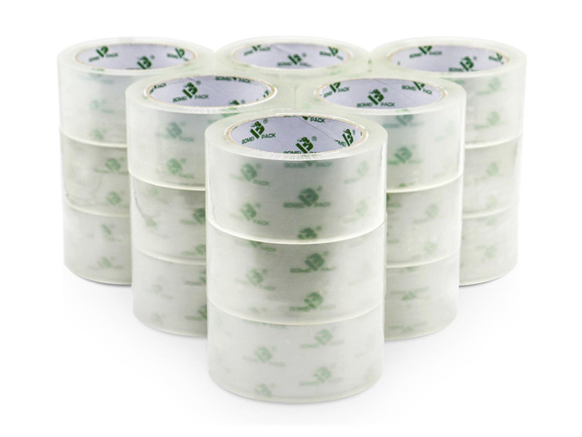 Clear Silent Packing Tape 18 Rolls, NO Noise Quiet Tape Refill Rolls for Shipping, Moving and Packaging, 2.4Mil 1.88Inch 55Yards
