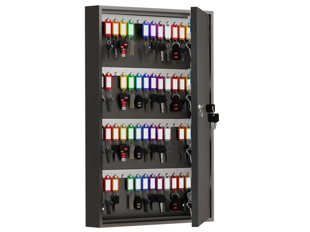 120-Keys Key Lock Box, Key Cabinet with Key Tags,Wall Mount Key Box Key Management App (Record Key Borrow/Return) &Magnetic Closure Door,Organizer...