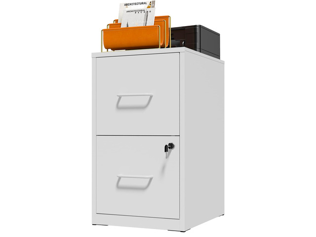 2 Drawer File Cabinet with Lock, Metal Vertical File Cabinets for Home Office, Office Furniture for Organization Hanging Legal/Letter/A4, Office...