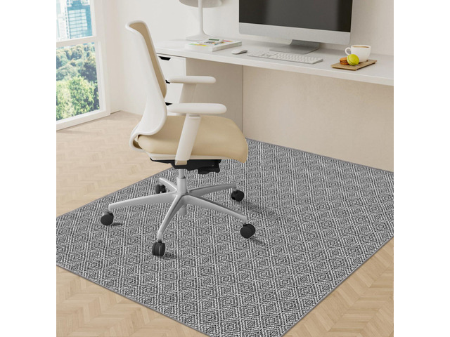 Office Chair Mat, 46x60in Heavy Duty Hardwood/Tile Floor Protector, Floor Mat Computer Desk Mat for Rolling Chairs, Work, Study, Office, Grey