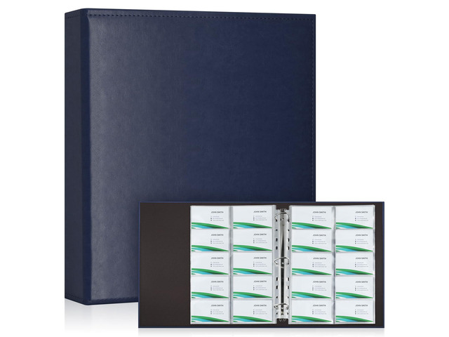 A4 Business Card Book, PU Leather Organizer with 30 Pack Sleeves (600 Pockets), Business Card Binder for Credit Cards, Membership Cards, and More -...