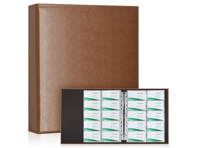 A4 Business Card Holder Organizer, PU Leather Card Binder with 30 Pack Sleeves (600 Pockets), Card Holder Book for Credit Cards, Membership Cards,...