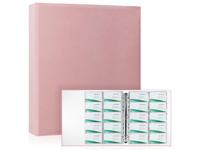 A4 Business Card Organizer, PU Leather Card Binder with 30 Pack Sleeves (600 Pockets), Business Card Holder Book for Credit Cards, Membership...