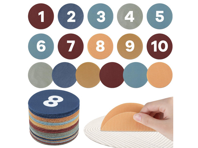 48Pcs 4' Carpet Spots for Classroom with Numbers Sit Spots for Carpet Sitting Spots Circle Dots Carpet Markers Floor Dots for Classroom Rug...