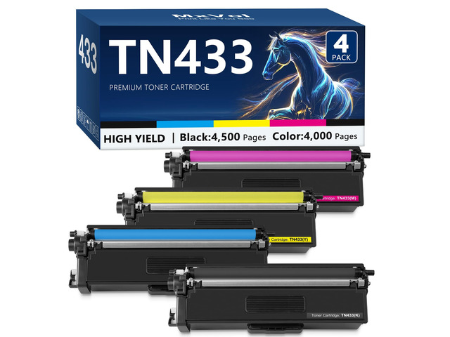 TN433 Toner Cartridge Set Replacement for Brother TN-433 TN431 MFC-L8900CDW for MFC-L8900CDW MFC-L8610CDW HL-L8360CDW HL-L8260CDW HL-L9310CDW MFC...