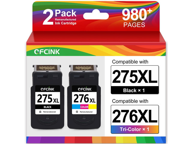 PG-275XL CL-276XL Replacement for Canon 275 and 276 Ink Cartridges Compatible with PIXMA TR4720 TS3722 TR4700 TR4722 TS3522 TS3720 Printer, High...