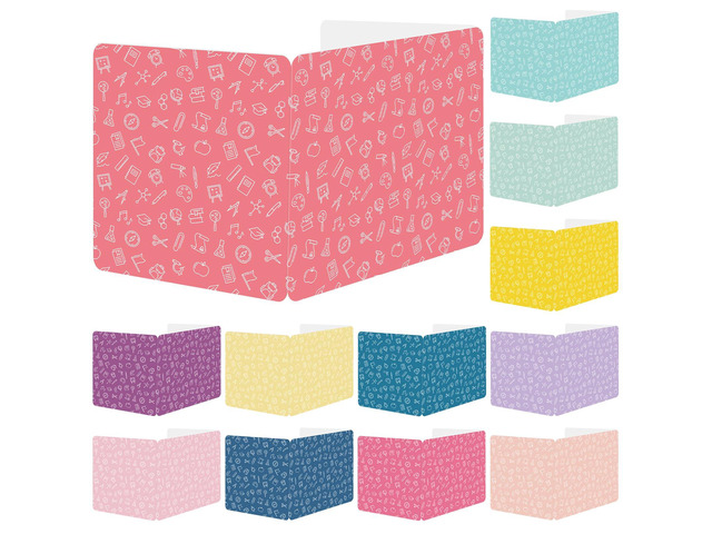 12 Pack Privacy Shields for Student Colorful Motivational Desk Dividers Durable Privacy Folders Testing Divider Shield Study Board Panel Partition...