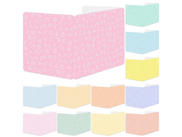 12 Pack Privacy Shields for Student in 12 Pastel Colors Desk Dividers Durable Privacy Folders Testing Dividers Shield Study Boards Panel Partition...