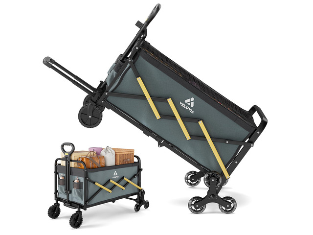 Stairs Climbing Cart with Triangular Wheels,2 in 1 Folding Utility Cart