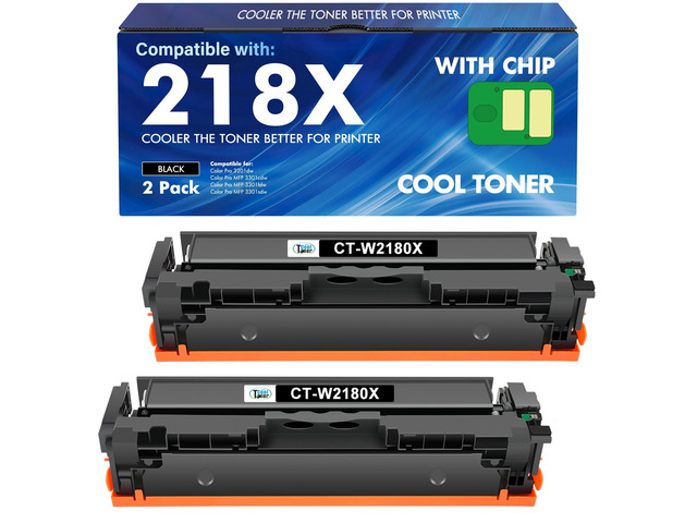 218X 218A Black Toner for HP W2180X Black Toner Cartridge High Yield 2 Pack Compatible Replacement for HP Color LaserJet Pro MFP 3301fdw 3301sdw...