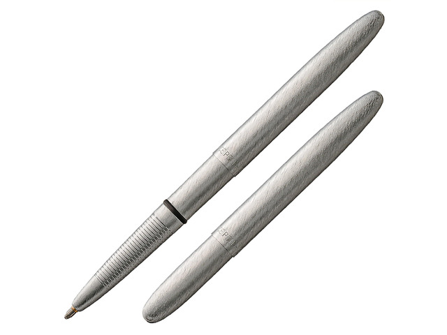 Space Pen Brushed Chrome Pressurized Ballpoint Bullet Pen, Gift Box Compact Size, Writes Upside Down and in Extreme Temperatures, Smooth Black Ink,...