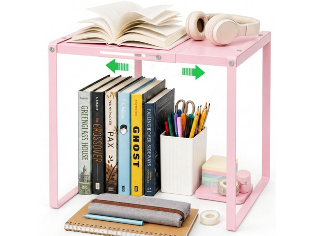 Adjustable Pink Locker Shelf Organizer for School Locker Decor Easy Assembly, Good Load Bearing Capacity, Metal Locker Divider for Home Office Gym,...