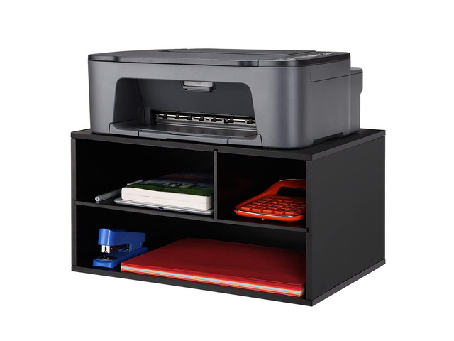 Printer Stand Shelf with Storage Wood Desk Paper Organzier for Home/Office,Printer Riser, 2 Tire