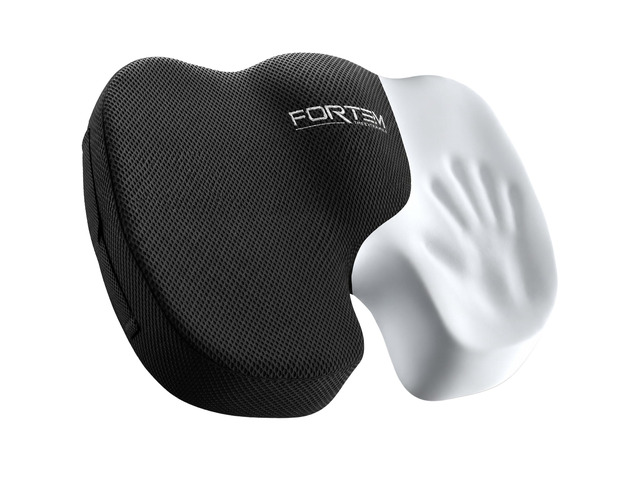 Seat Cushion, Office Chair Cushion for Tailbone Sciatica Pain Relief Memory Foam Pillow for Car Ergonomic Design Washable Cover Non Slip Black