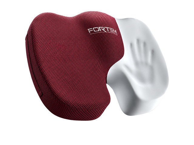 Seat Cushion, Office Chair Cushion for Tailbone Sciatica Pain Relief Memory Foam Pillow for Car Ergonomic Design Washable Cover Non Slip Red