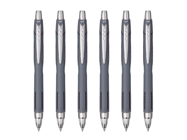 Jetstream RT Ballpoint Pen, Fine Point (0.7mm), Indigo Barrel, Black Ink, 6 Pens