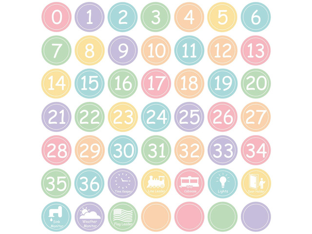 Colorful Line Up Spots for Classroom Floor Decorations, 52PCS 4' Number Stickers for Teachers, Vinyl Floor Dots Decals, Back to School Supplies for...