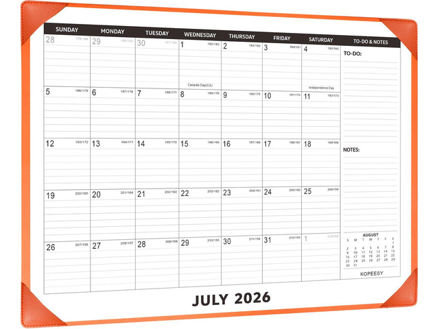 Desk Calendar 2026-2027 with Protective Mat 22' x 17' 18Month Desk Pad Calendar - Desktop Calendar from July 2026 to December 2027 - Monthly...