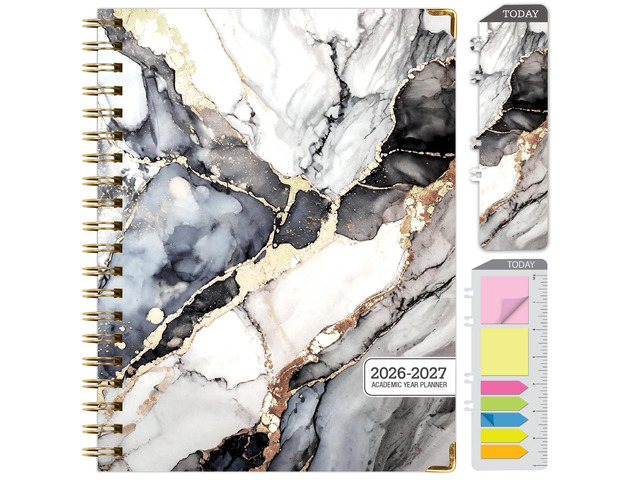HARDCOVER Academic Year 2026-2027 Planner: 14 Months (May 2026 Through June 2027) 8.5'x 11' Daily Weekly Monthly Planner Yearly Agenda. Bookmark,...
