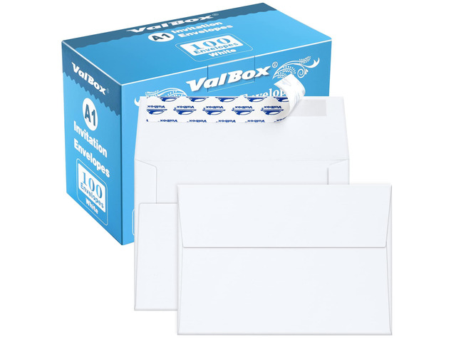 A1 Invitation Envelopes 100 Qty - 3.5 x 5' White Envelopes Self Seal for Invitations, Wedding, Baby Shower, Small Gift Cards, Thank You Notes, RSVP...
