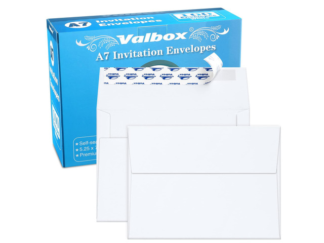 5x7 Envelopes for Invitation 100 Qty A7 Envelopes Self Seal White, Printable Paper Envelope for 5x7 Cards, Weddings, Baby Shower, Stationery,...