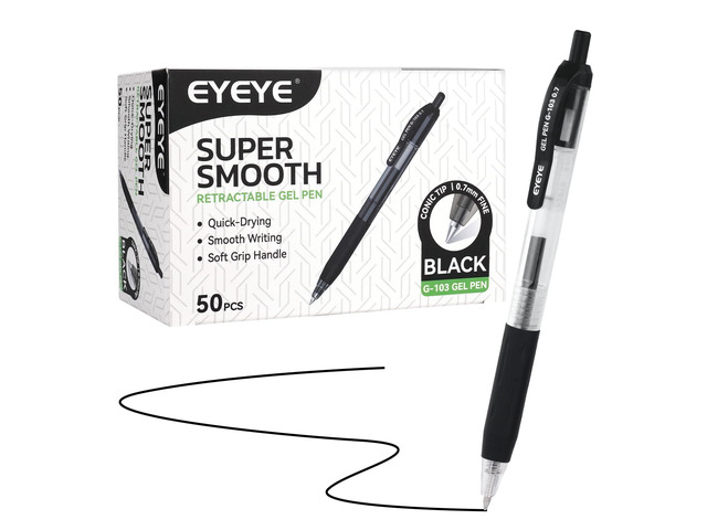 G-103 Retractable Gel Pens Black 0.7mm, 50 Pack Medium Point Gel Ink Pens Quick Drying, 0.7 mm Fine Piont Ballpoint Pen Smooth Writing for Office...